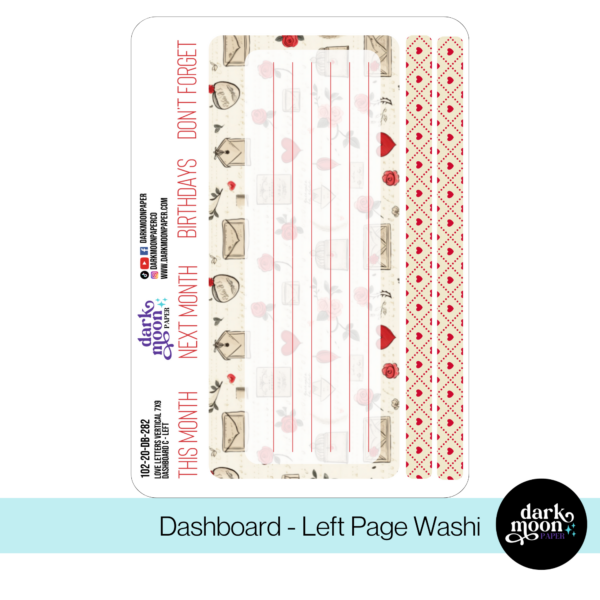 Standard Vertical Planner Dashboard Kit - Love Letters -102-20-DB - Image 8