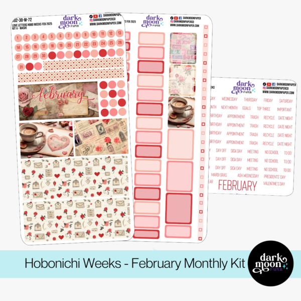 Hobonichi Weeks February Monthly Kit - Love Letters 102-30-M