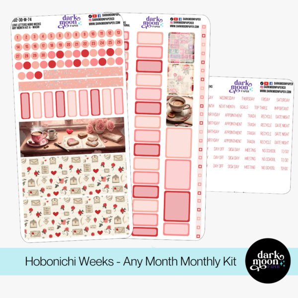 Hobonichi Weeks Any Month Monthly Kit - Love Letters 102-30-AM