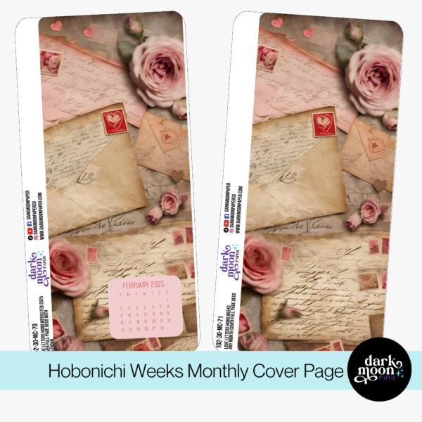 Hobonichi Weeks Monthly Cover Page - Love Letters - 102-30-MC