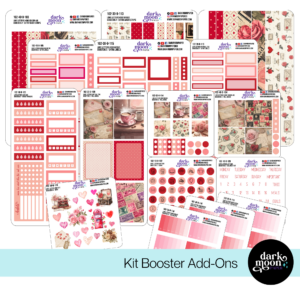 Booster Add-on stickers for planner kits from dark moon paper