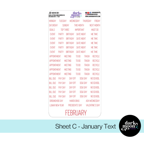 Hobonichi Cousin Any Month Monthly Kit - Love Letters - 102-40-AM - Image 4