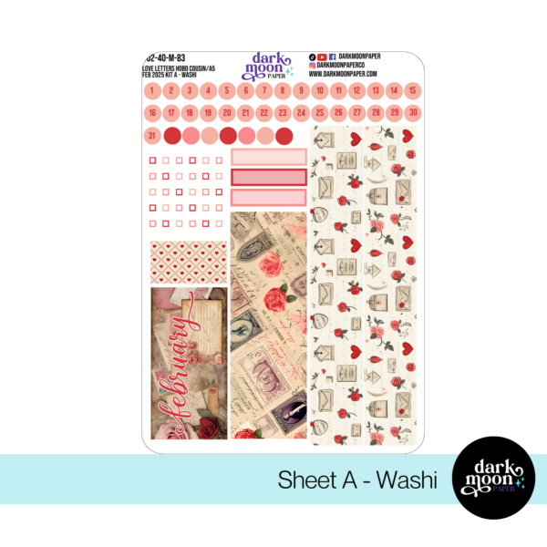 Hobonichi Cousin Any Month Monthly Kit - Love Letters - 102-40-AM - Image 2