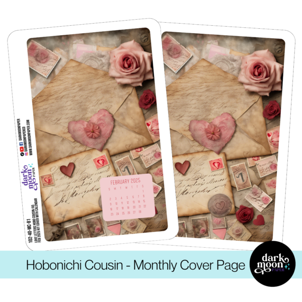 Hobonichi Cousin Monthly Cover Page - Love Letters - 102-40-MC