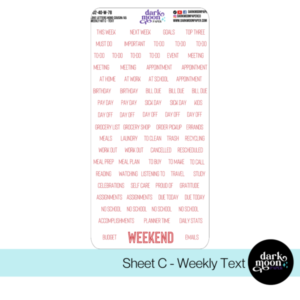 Hobonichi Cousin Weekly Kit - Love Letters - 102-40-W - Image 4