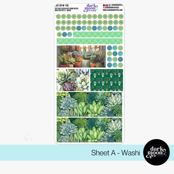 Hobonichi Weeks March Monthly Kit - Cottage Succulents 103-30-M - Image 2