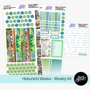 A succulent plant themed weekly planner sticker kit for the hobonichi weeks sized planner