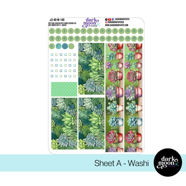 Hobonichi Cousin Any Month Monthly Kit | Cottage Succulents 103-40-AM - Image 2