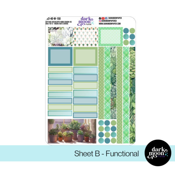 Hobonichi Cousin Any Month Monthly Kit | Cottage Succulents 103-40-AM - Image 3