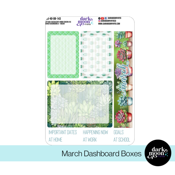 Hobonichi Cousin Dashboard Kit - Cottage Succulents - 103-40-DB - Image 3