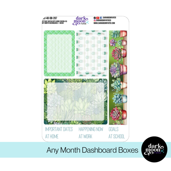 Hobonichi Cousin Dashboard Kit - Cottage Succulents - 103-40-DB - Image 5