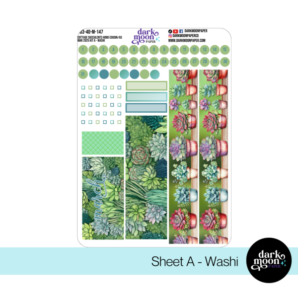 Hobonichi Cousin March Monthly Kit - Cottage Succulents - 103-40-M - Image 2