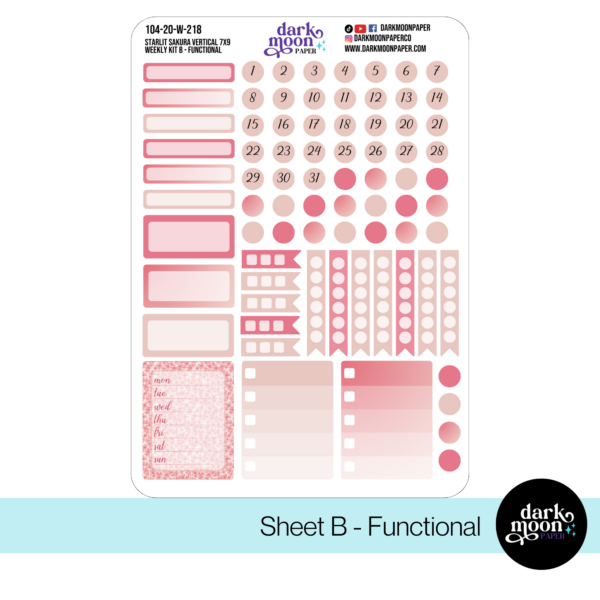 Standard Vertical Planner Weekly Kit - Starlit Sakura - 104-20-W - Image 3