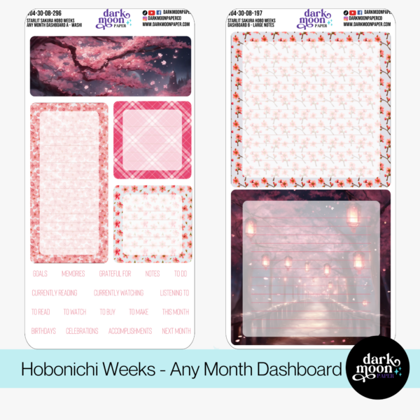 Hobonichi Weeks Dashboard Kit - Starlit Sakura - 104-30-DB - Image 4