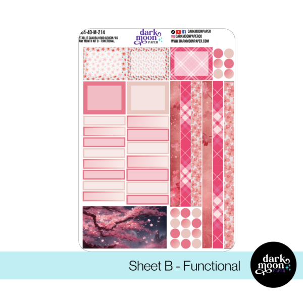 Hobonichi Cousin Any Month Monthly Kit | Starlit Sakura 104-40-AM - Image 3