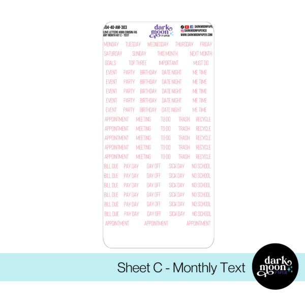 Hobonichi Cousin Any Month Monthly Kit | Starlit Sakura 104-40-AM - Image 4