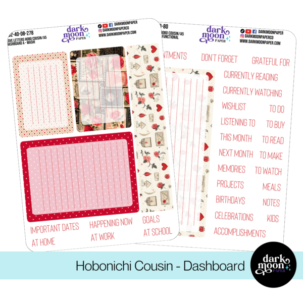 Hobonichi Cousin Dashboard Kit - Love Letters - 102-40-DB - Image 6