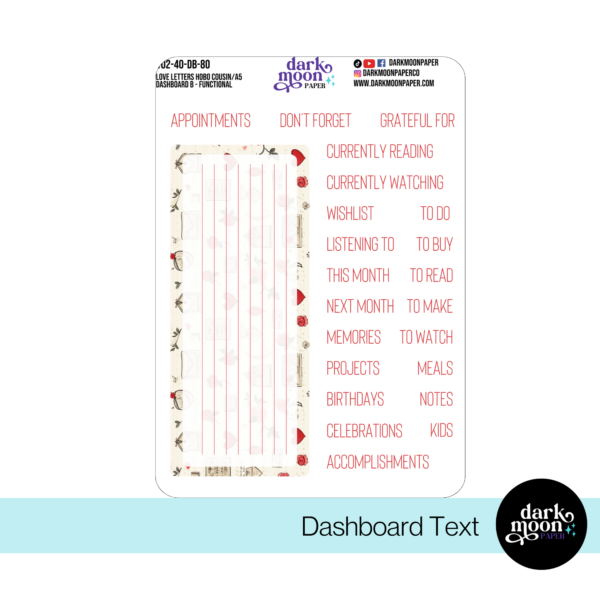 Hobonichi Cousin Dashboard Kit - Love Letters - 102-40-DB - Image 5