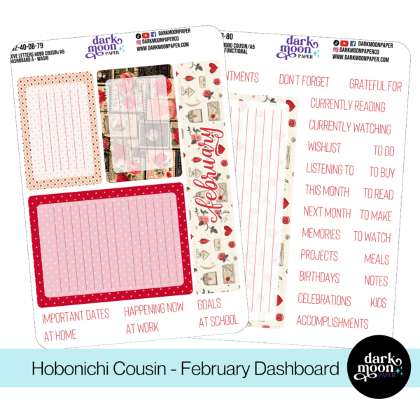 Hobonichi Cousin Dashboard Kit - Love Letters - 102-40-DB