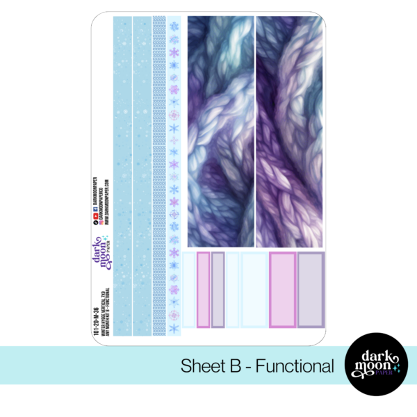 Washi strips from A light blue winter themed monthly sticker set for Vertical Planners