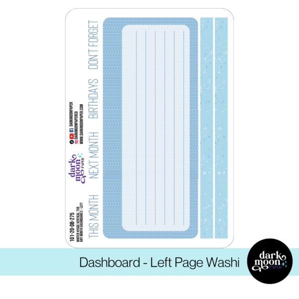 Standard Vertical Planner Dashboard Kit - Winter Hygge - 101-20-DB - Image 3