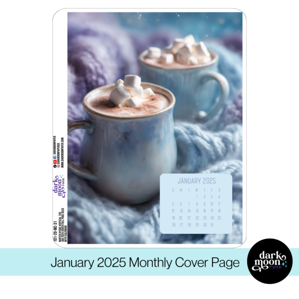 January 2025 Monthly Planner Page for Standard Vertical planner