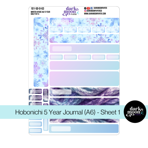 Hobonichi 5 year journal A6 size stickers