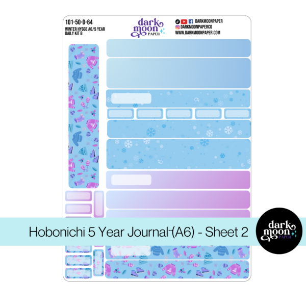 Hobonichi 5 year journal A6 size stickers