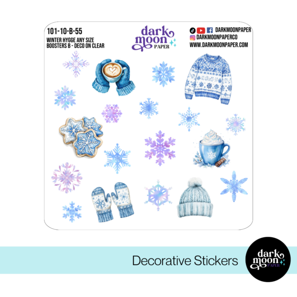 Winter Hygge themed decorative planner stickers