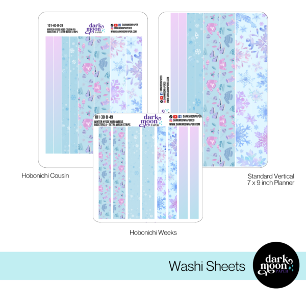 Winter Hygge themed washi strip planner stickers for hobonichi weeks, hobonichi cousin, and standard vertical planners