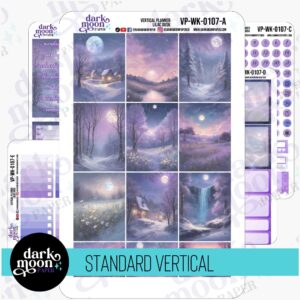 Lilac Dusk sticker kit for weekly planner vertical layout