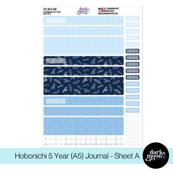 Hobonichi 5 Year Journal (A5) Daily Page Stickers - Icy Branches - 201-80-D - Image 2