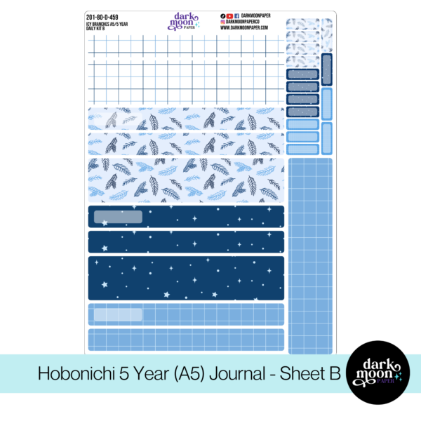 Hobonichi 5 Year Journal (A5) Daily Page Stickers - Icy Branches - 201-80-D - Image 3