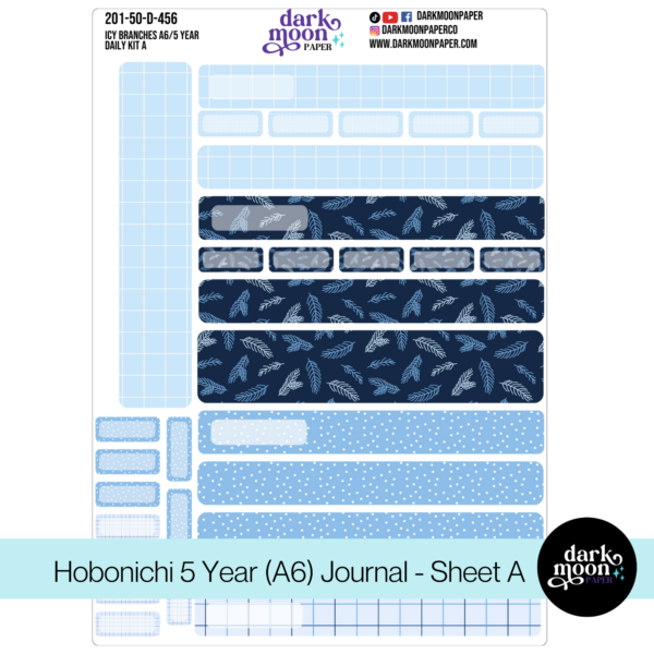 Hobonichi 5 Year Journal (A6) Daily Page Stickers - Icy Branches - 201-50-D - Image 2