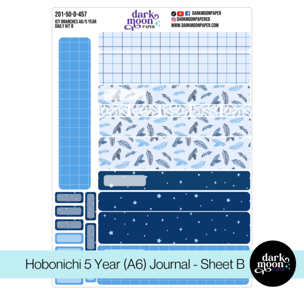 Hobonichi 5 Year Journal (A6) Daily Page Stickers - Icy Branches - 201-50-D - Image 3