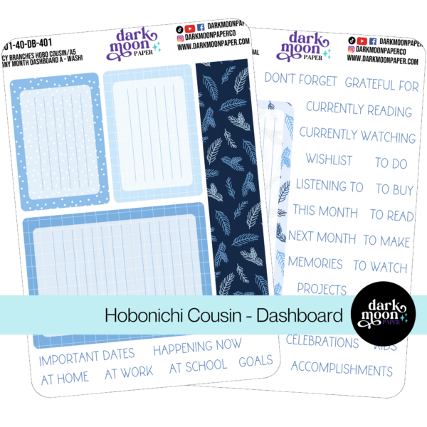 Hobonichi Cousin Dashboard Kit | Icy Branches | 201-40-DB - Image 4