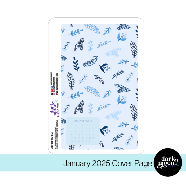 Hobonichi Cousin Monthly Cover Page | Icy Branches | 201-40-MC - Image 3