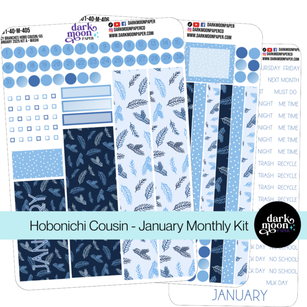 Hobonichi Cousin January Monthly Kit | Icy Branches 201-40-M