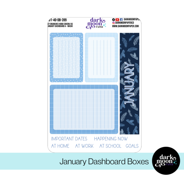 Hobonichi Cousin Dashboard Kit | Icy Branches | 201-40-DB - Image 2