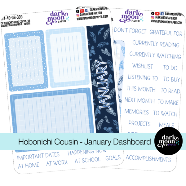 Hobonichi Cousin Dashboard Kit | Icy Branches | 201-40-DB