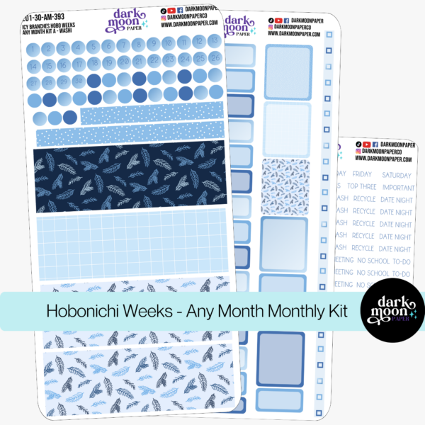 Hobonichi Weeks Any Month Monthly Kit | Icy Branches 201-30-AM