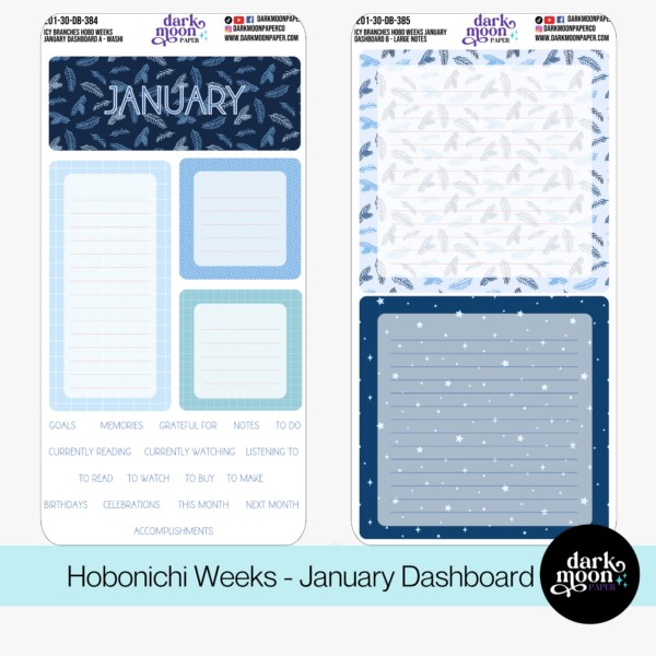 Hobonichi Weeks Dashboard Kit | Icy Branches | 201-30-DB - Image 2