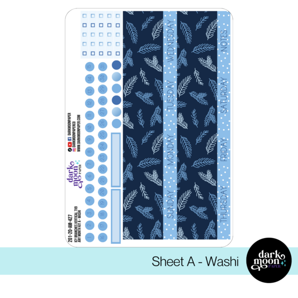 Standard Vertical Planner Any Month Monthly Kit | Icy Branches 201-20-AM - Image 2