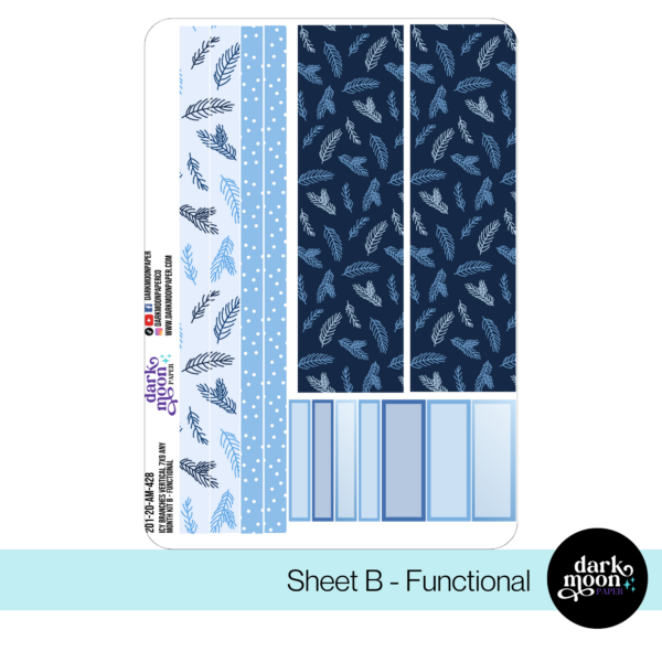 Standard Vertical Planner Any Month Monthly Kit | Icy Branches 201-20-AM - Image 3