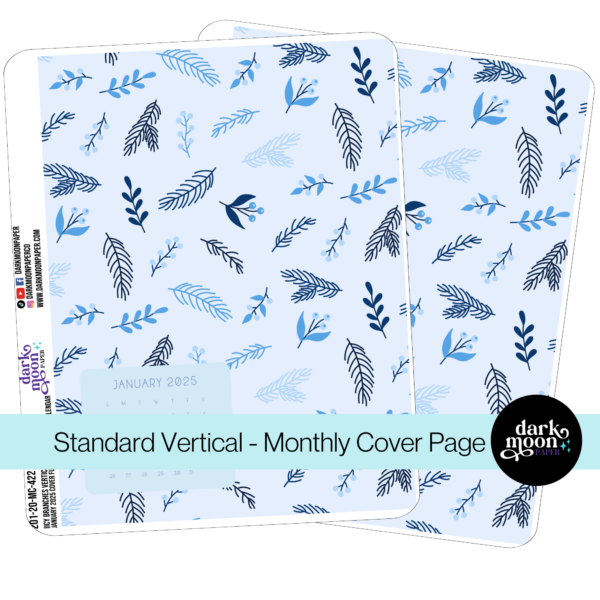 Standard Vertical Planner Monthly Cover Page | Icy Branches | 201-20-MC