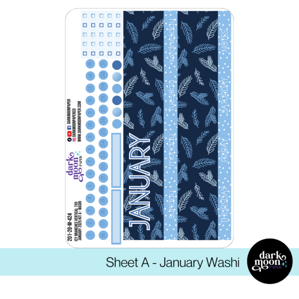 Standard Vertical Planner January Monthly Kit | Icy Branches 201-20-M - Image 2