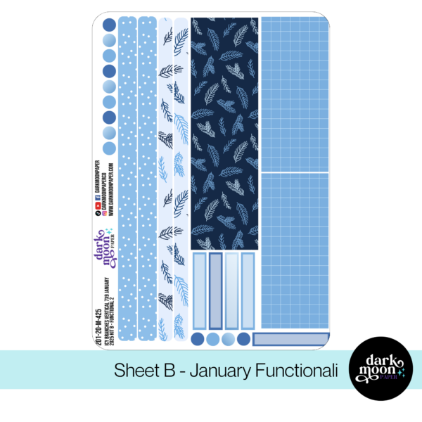 Standard Vertical Planner January Monthly Kit | Icy Branches 201-20-M - Image 3