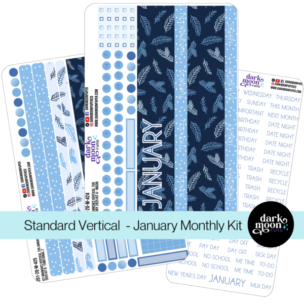 Standard Vertical Planner January Monthly Kit | Icy Branches 201-20-M