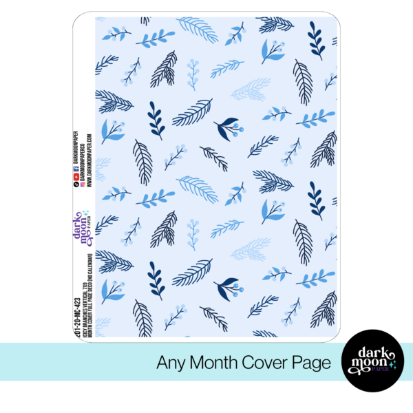 Standard Vertical Planner Monthly Cover Page | Icy Branches | 201-20-MC - Image 3