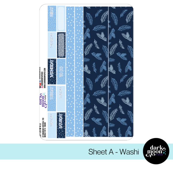 Standard Vertical Planner Weekly Kit | Icy Branches | 201-20-W - Image 2